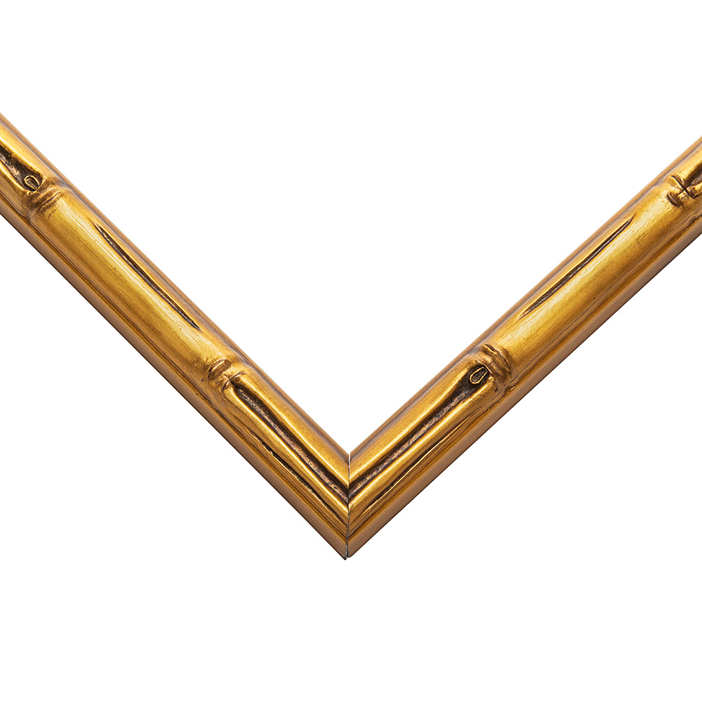 Bamboo Gold picture frame moulding shown at the miter join