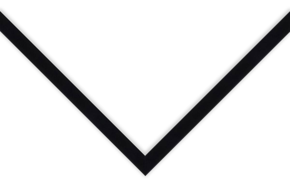 Black Shadow Box frame moulding shown at the miter join