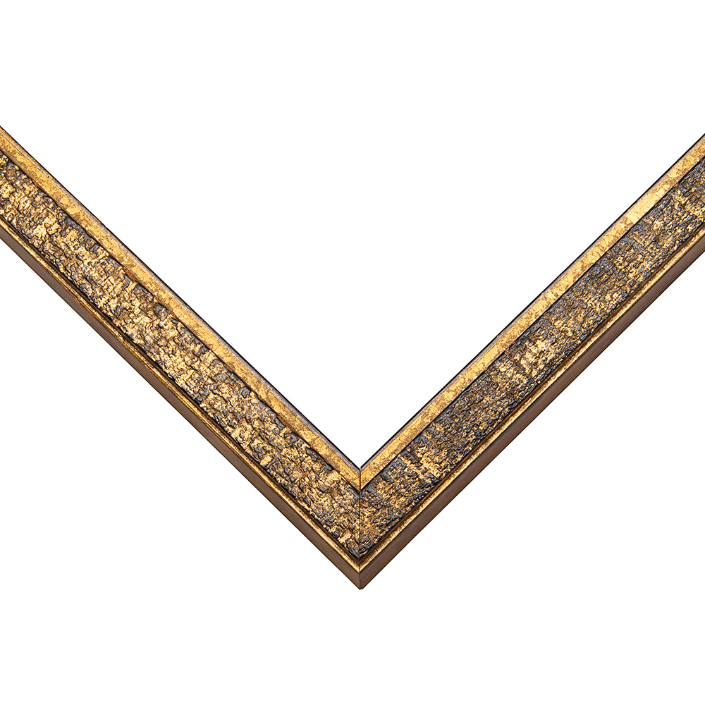 Champagne Gold picture frame moulding shown at the miter join