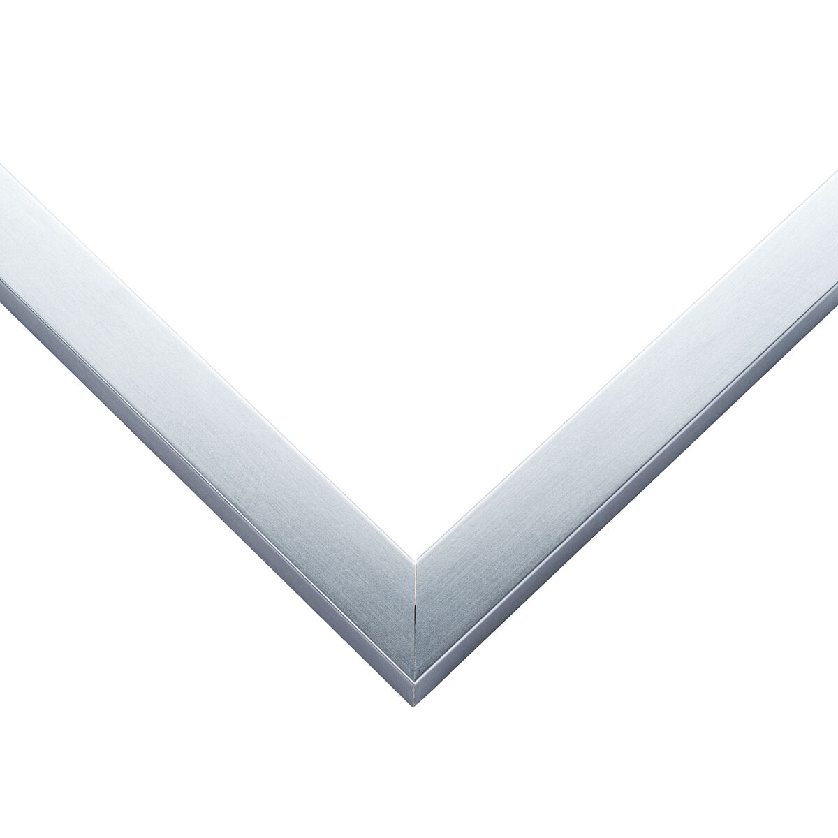 Silver picture frame moulding shown at the miter join