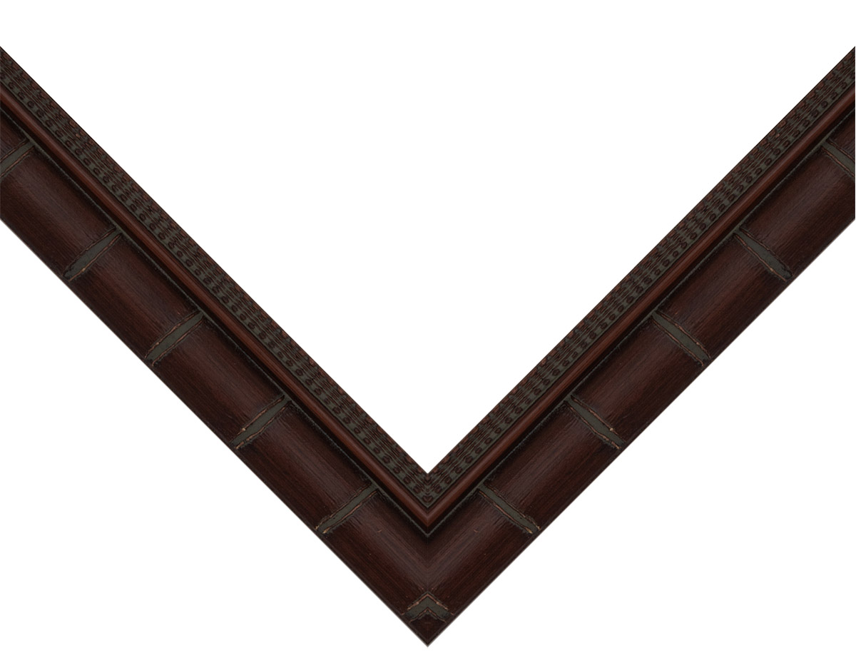 Wide Bamboo picture frame moulding shown at the miter join