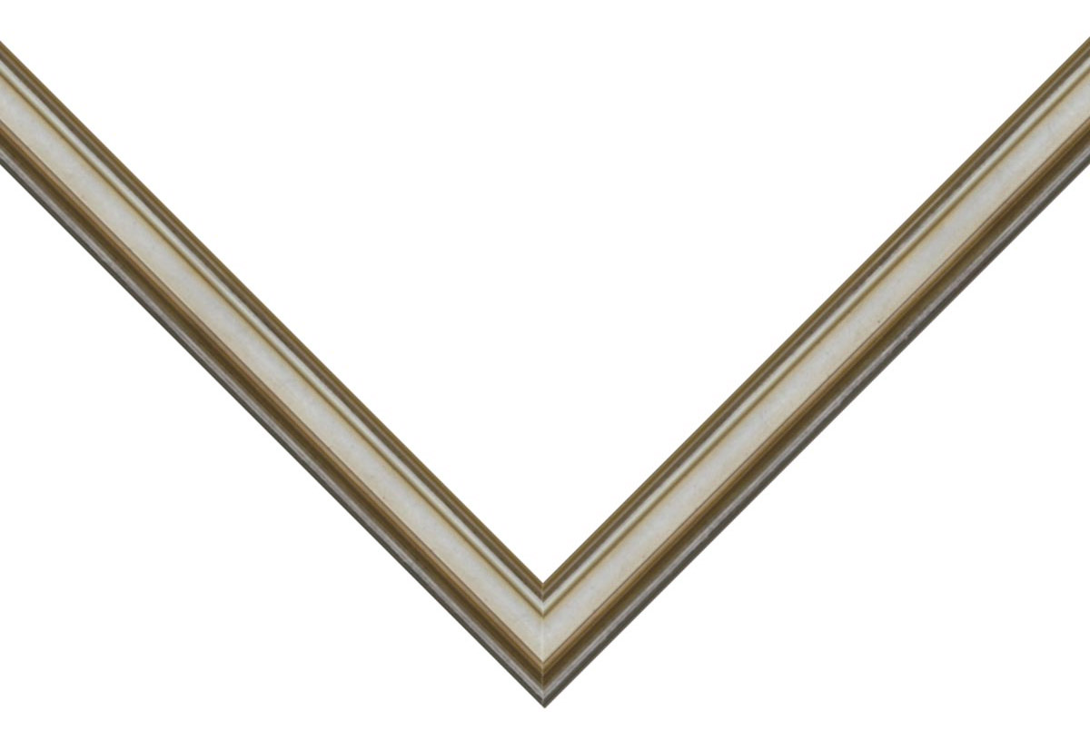 Antique Silver picture frame moulding shown at the miter join