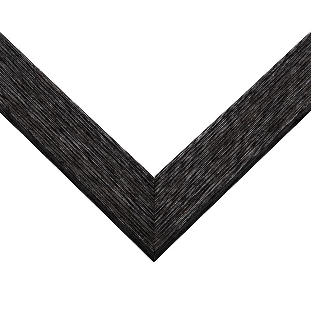 Charred Black Barnwood moulding showing reclaimed wood texture