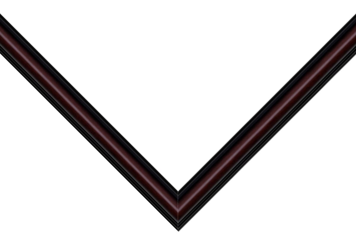 Walnut solid wood moulding at the miter join