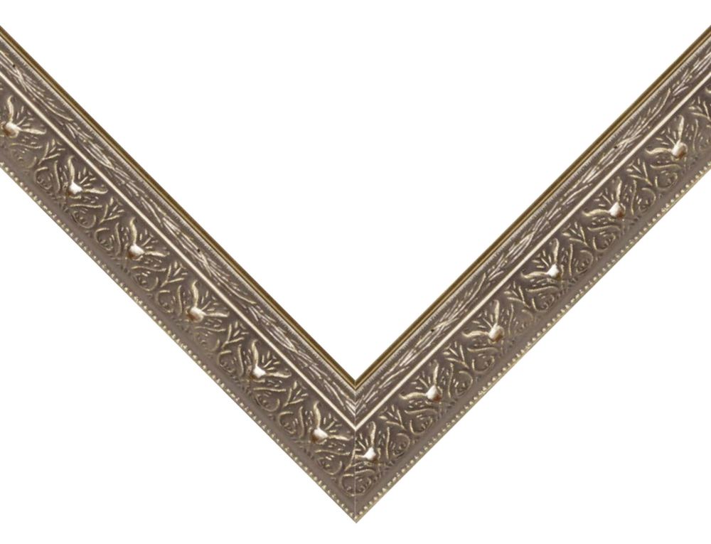 Wide Sterling Museum picture frame moulding shown at the miter join