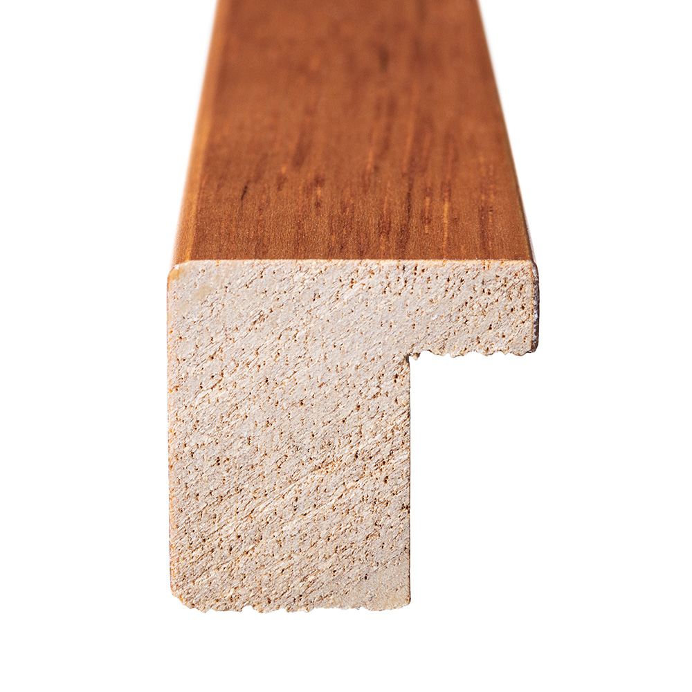Side profile of the Honeyed Oak moulding showing its depth and rabbet